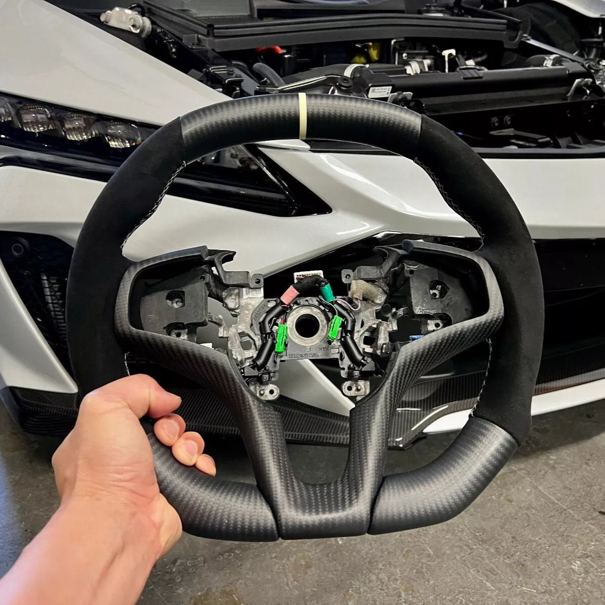 2017-2022 Acura NSX Custom Carbon Fiber Steering Wheel - AutoLEDTech.com