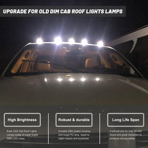 2017-2022 Ford F250 F350 Super Duty Clear Smoked White Amber LED Roof Cab Lights - AutoLEDTech.com