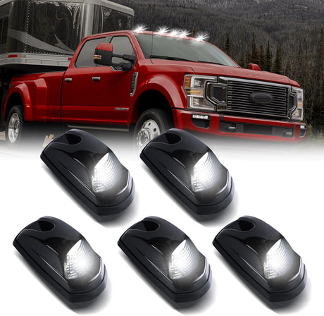 2017-2022 Ford F250 F350 Super Duty Clear Smoked White Amber LED Roof Cab Lights - AutoLEDTech.com