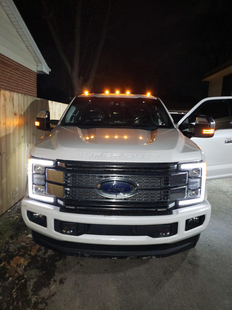2017-2022 Ford F250 F350 Super Duty Clear Smoked White Amber LED Roof Cab Lights - AutoLEDTech.com