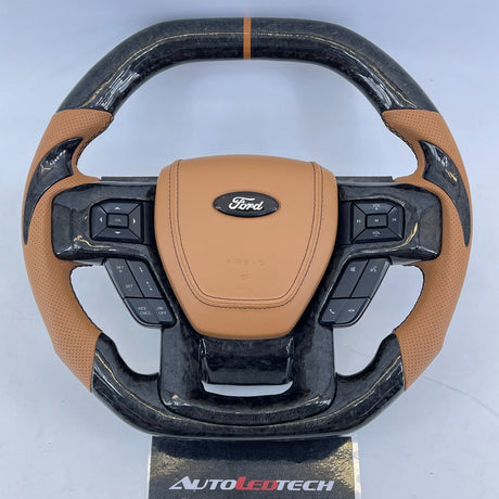 2017-2022 Ford Super Duty F250 Custom Carbon Fiber Steering Wheel - AutoLEDTech.com