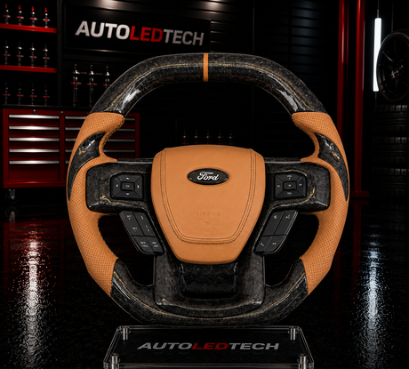 2017-2022 Ford Super Duty F250 Custom Carbon Fiber Steering Wheel - AutoLEDTech.com