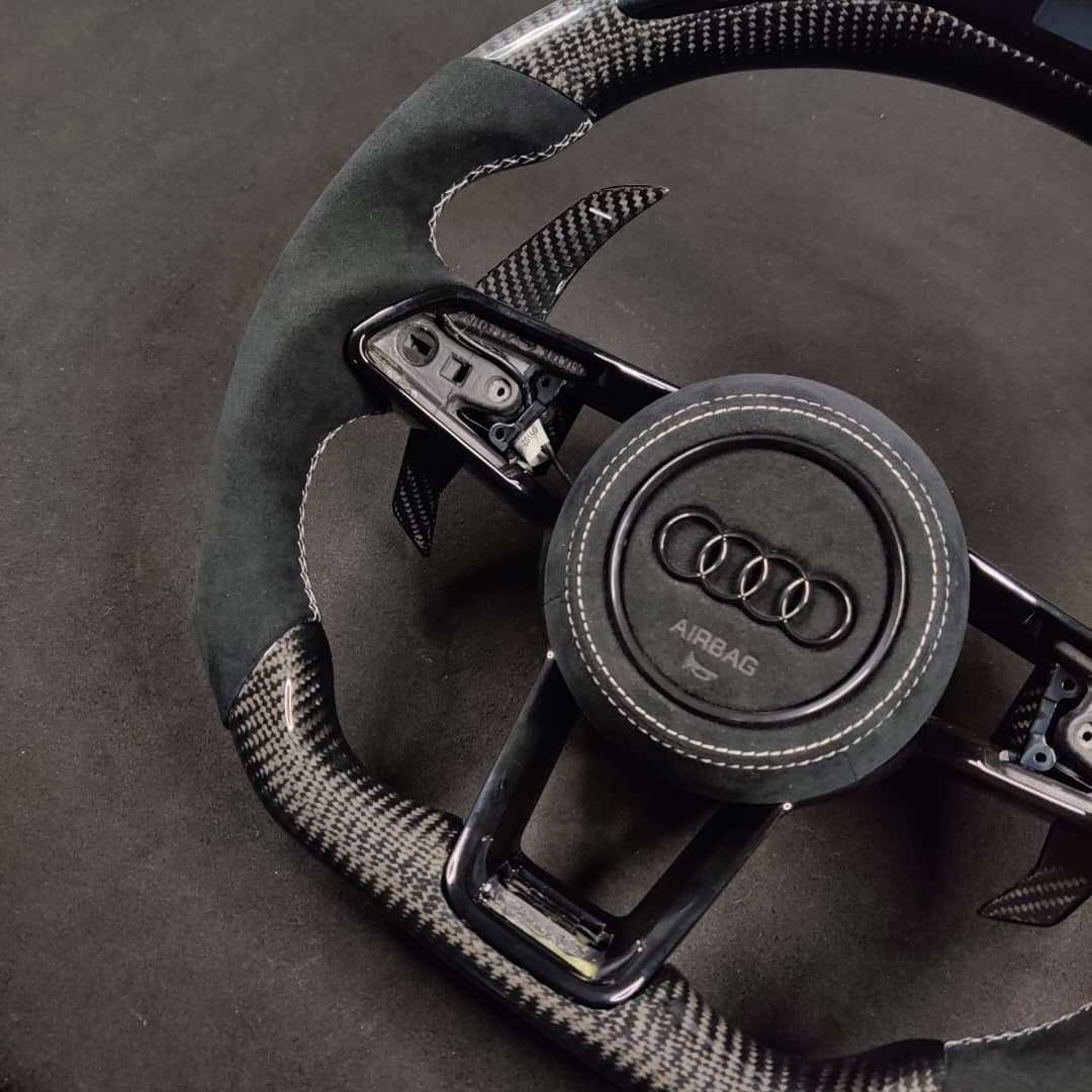 2015-2024 Audi R8 TTRS Custom Carbon Fiber Steering Wheel - AutoLEDTech.com