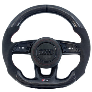 2017-2023 Audi B9 A3/S3/RS3 A4/S4 A5/S5/RS5 Custom Carbon Fiber Steering Wheel - AutoLEDTech.com