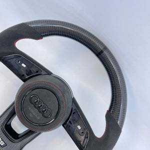 2017-2023 Audi B9 A3/S3/RS3 A4/S4 A5/S5/RS5 Custom Carbon Fiber Steering Wheel - AutoLEDTech.com