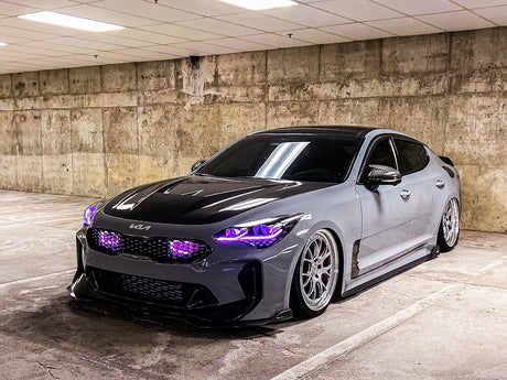 2017-2024 Kia K8 Stinger RGBW Flow Series LED DRL Prebuilt Headlights - AutoLEDTech.com