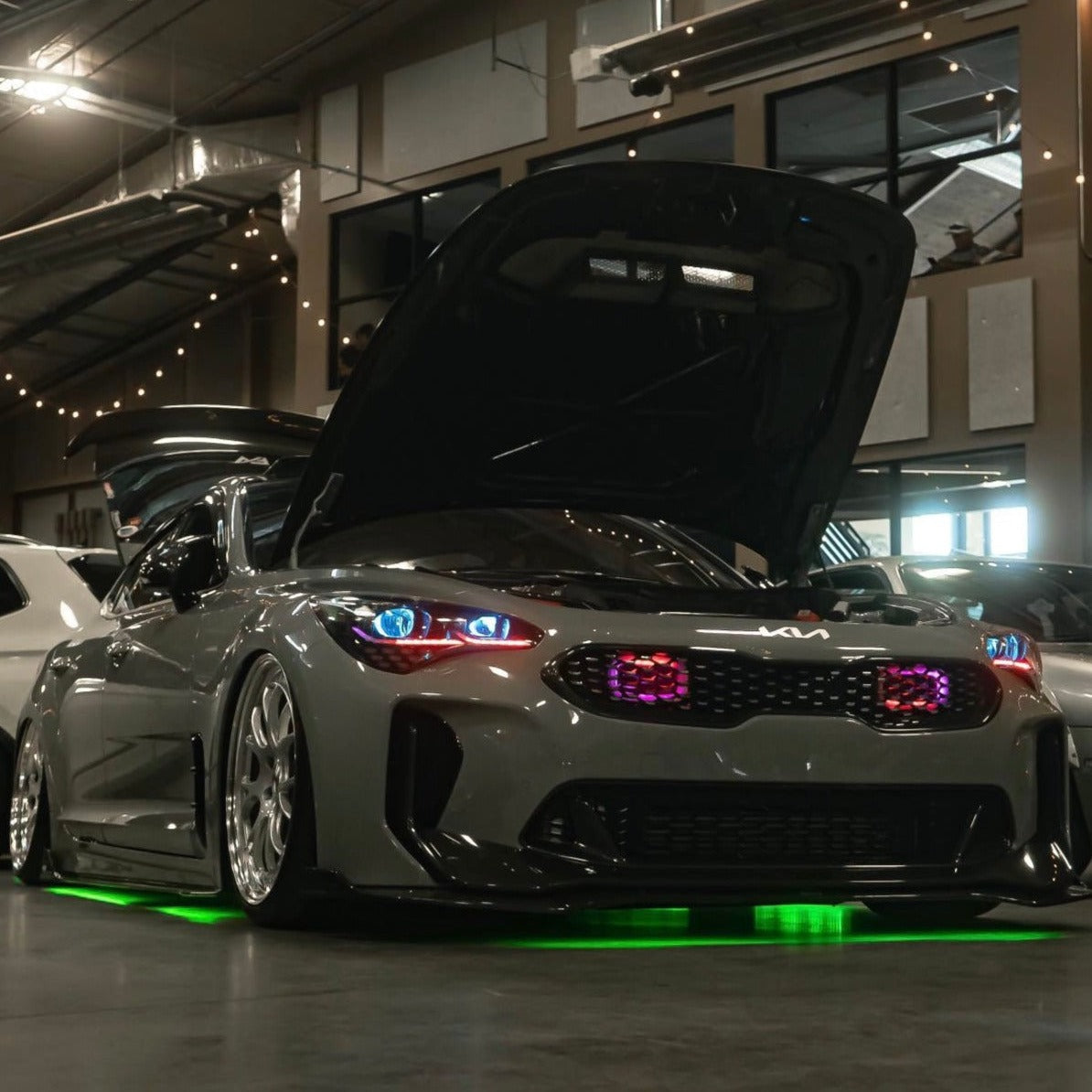 2017-2024 Kia K8 Stinger RGBW Flow Series LED DRL Prebuilt Headlights - AutoLEDTech.com