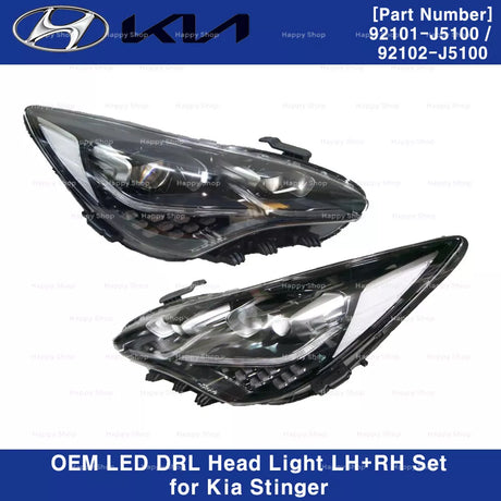 2017-2024 Kia K8 Stinger RGBW Flow Series LED DRL Prebuilt Headlights - AutoLEDTech.com
