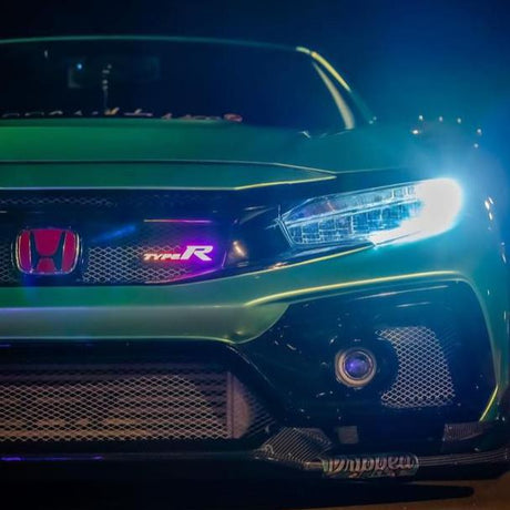2017-2025+ Civic Type R RGBW Flow Series LED Badge Emblem - Lit Logos - AutoLEDTech.com