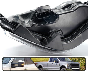 2017-2026+ Ford Super Duty F250 Smoked White Amber LED Mirror Lights - AutoLEDTech.com