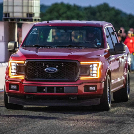 2018-2020 Ford F150 Amber LED DRL Projector Headlights - AutoLEDTech.com