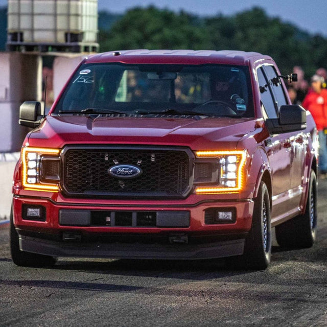 2018-2020 Ford F150 Amber LED DRL Projector Headlights - AutoLEDTech.com