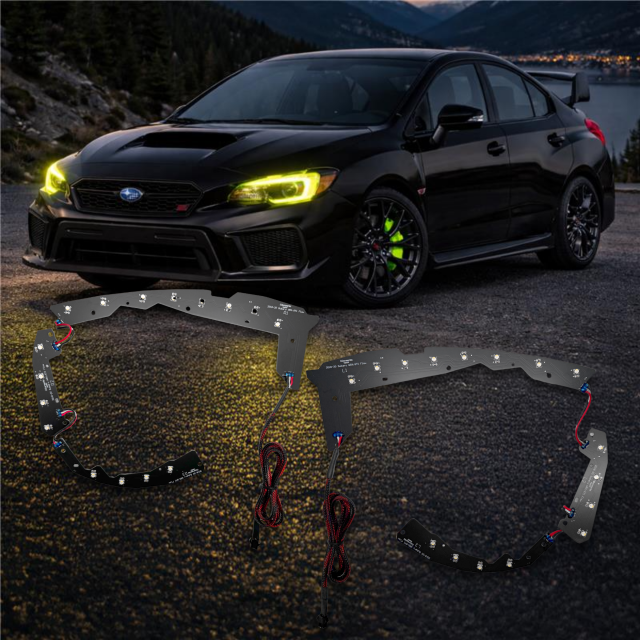 2018-2021 Subaru WRX STI RGBW Flow Series LED DRL Board Halo Kit - AutoLEDTech.com