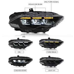 2018-2023 Ford Mustang S650-Style LED DRL Headlights - AutoLEDTech.com