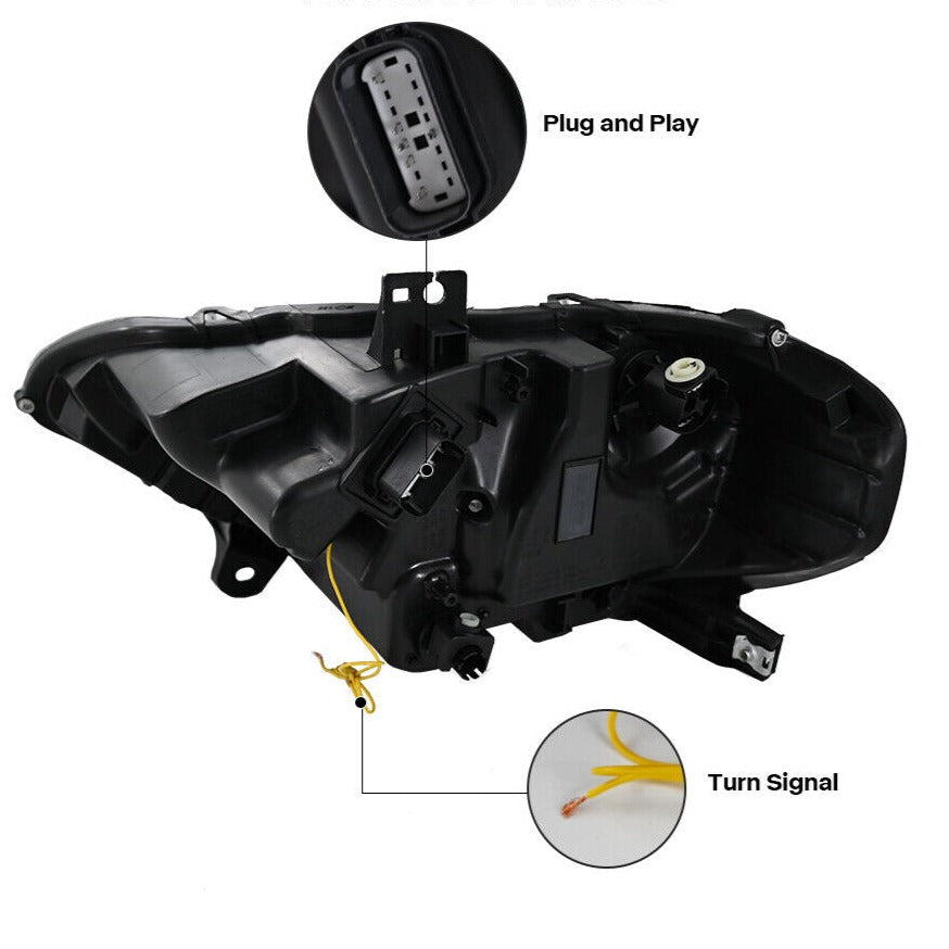 2018-2023 Ford Mustang S650-Style LED DRL Headlights - AutoLEDTech.com
