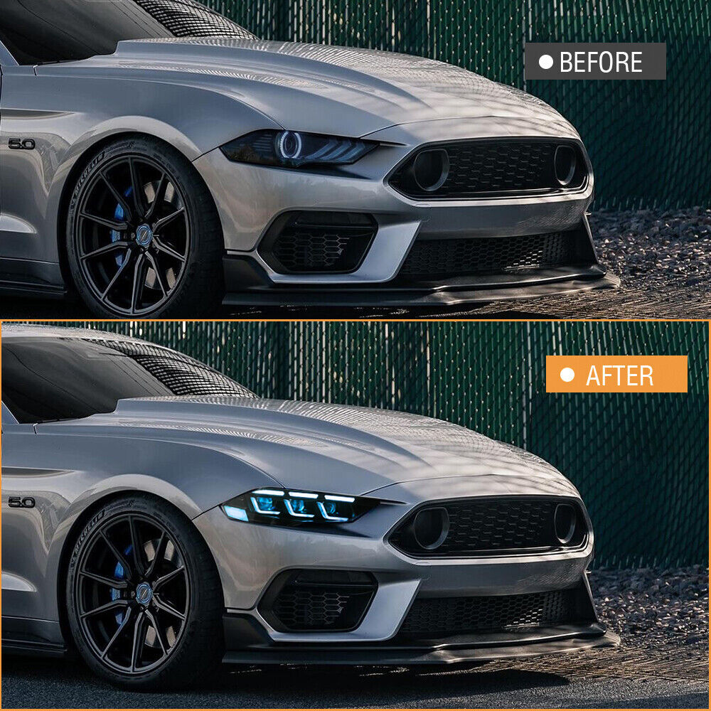 2018-2023 Ford Mustang S650-Style LED DRL Headlights - AutoLEDTech.com