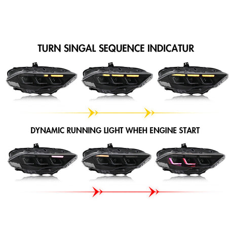 2018-2023 Ford Mustang S650-Style LED DRL Headlights - AutoLEDTech.com