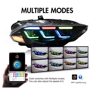 2018-2023 Ford Mustang S650-Style LED DRL Headlights - AutoLEDTech.com