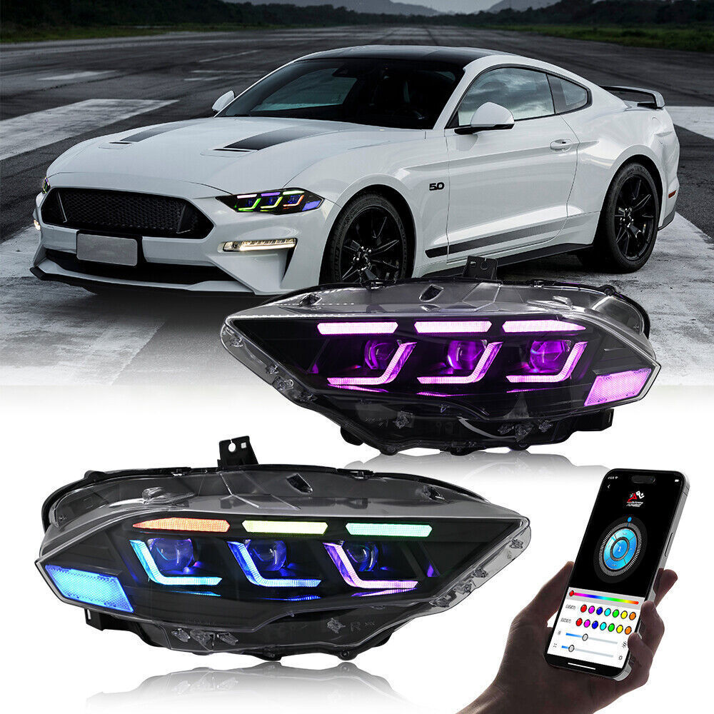 2018-2023 Ford Mustang S650-Style LED DRL Headlights - AutoLEDTech.com