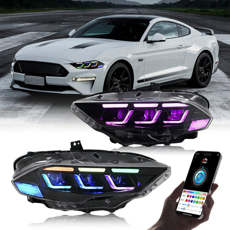 2018-2023 Ford Mustang S650-Style LED DRL Headlights - AutoLEDTech.com