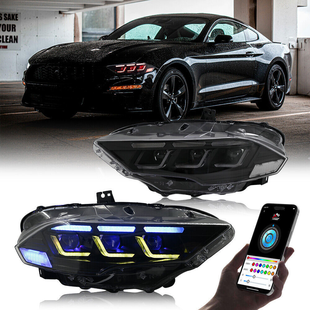 2018-2023 Ford Mustang S650-Style LED DRL Headlights - AutoLEDTech.com