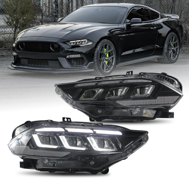 2018-2023 Ford Mustang S650-Style LED DRL Headlights - AutoLEDTech.com