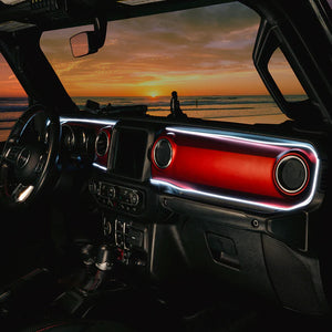 2018-2023 Jeep Wrangler JL Gladiator JT Dynamic ColorSHIFT LED Interior Dash Board Kit - AutoLEDTech.com