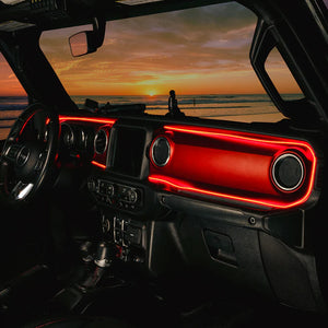 2018-2023 Jeep Wrangler JL Gladiator JT Dynamic ColorSHIFT LED Interior Dash Board Kit - AutoLEDTech.com