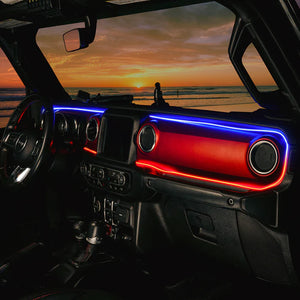 2018-2023 Jeep Wrangler JL Gladiator JT Dynamic ColorSHIFT LED Interior Dash Board Kit - AutoLEDTech.com