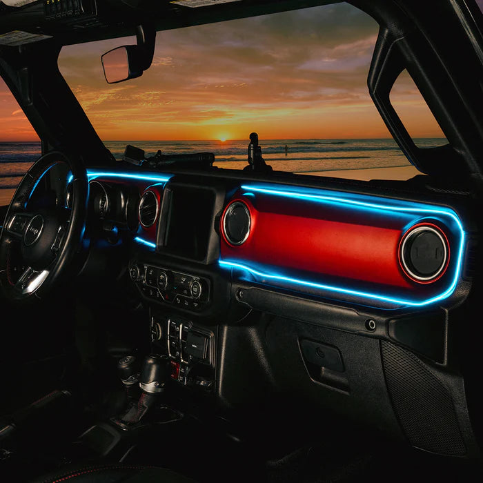 2018-2023 Jeep Wrangler JL Gladiator JT Dynamic ColorSHIFT LED Interior Dash Board Kit - AutoLEDTech.com