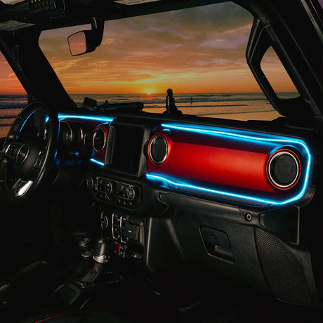 2018-2023 Jeep Wrangler JL Gladiator JT Dynamic ColorSHIFT LED Interior Dash Board Kit - AutoLEDTech.com