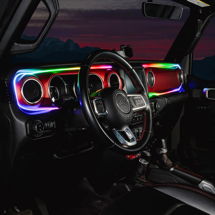 2018-2023 Jeep Wrangler JL Gladiator JT Dynamic ColorSHIFT LED Interior Dash Board Kit - AutoLEDTech.com