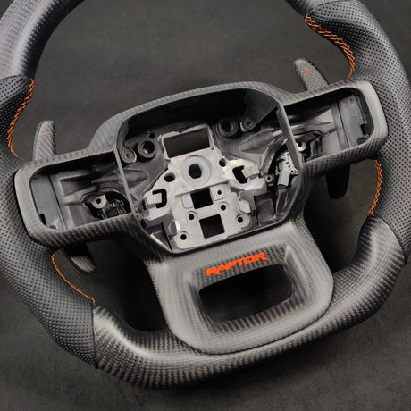 2023-2026+ Ford Super Duty F250 Custom Carbon Fiber Steering Wheel - AutoLEDTech.com