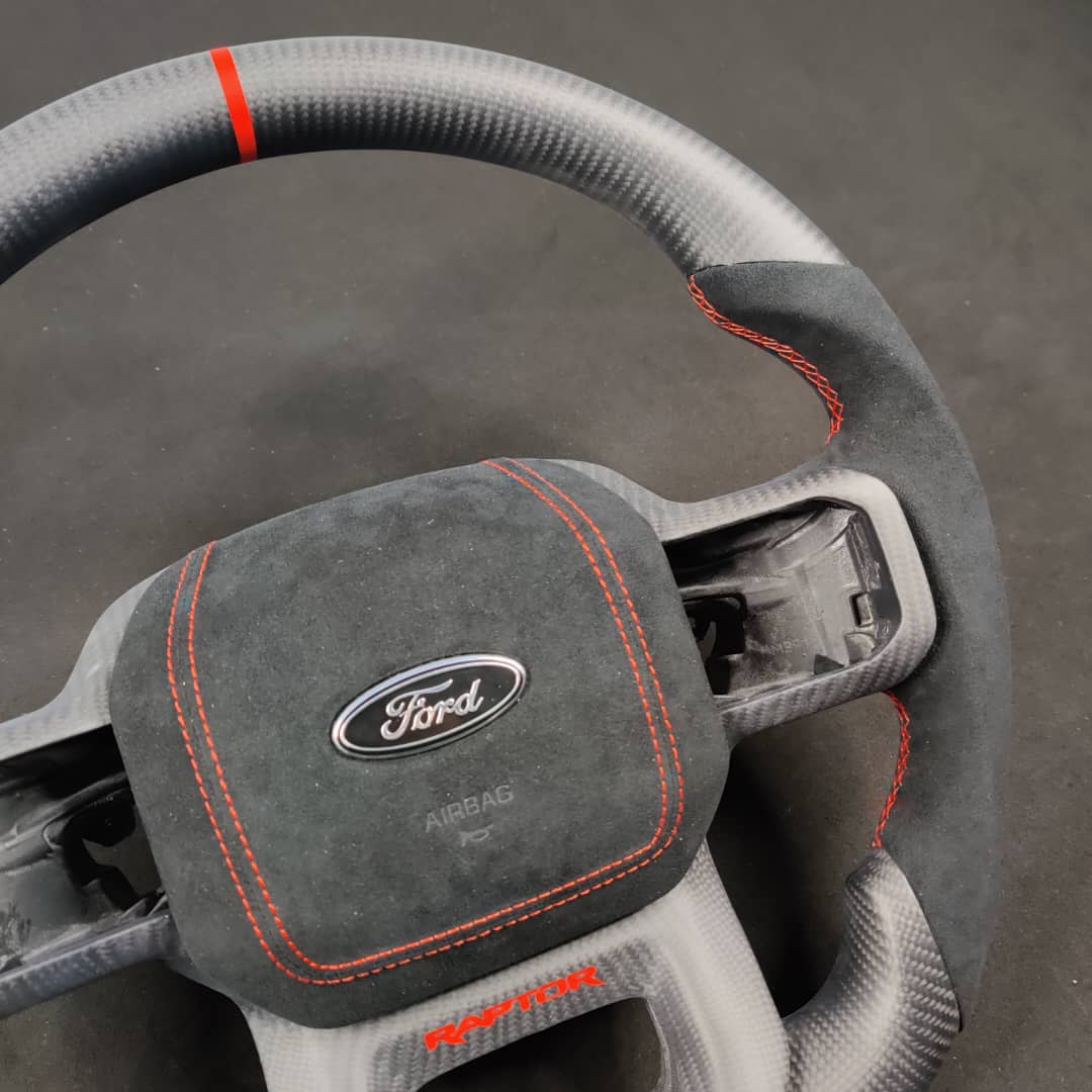 2023-2026+ Ford Super Duty F250 Custom Carbon Fiber Steering Wheel - AutoLEDTech.com