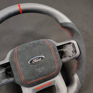 2023-2026+ Ford Super Duty F250 Custom Carbon Fiber Steering Wheel - AutoLEDTech.com