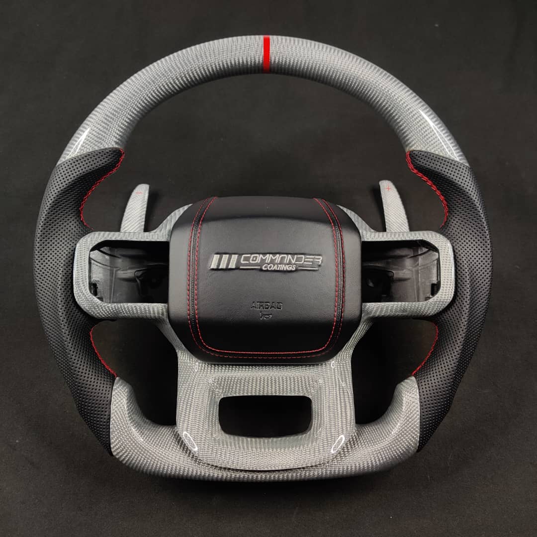 2023-2026+ Ford Super Duty F250 Custom Carbon Fiber Steering Wheel - AutoLEDTech.com