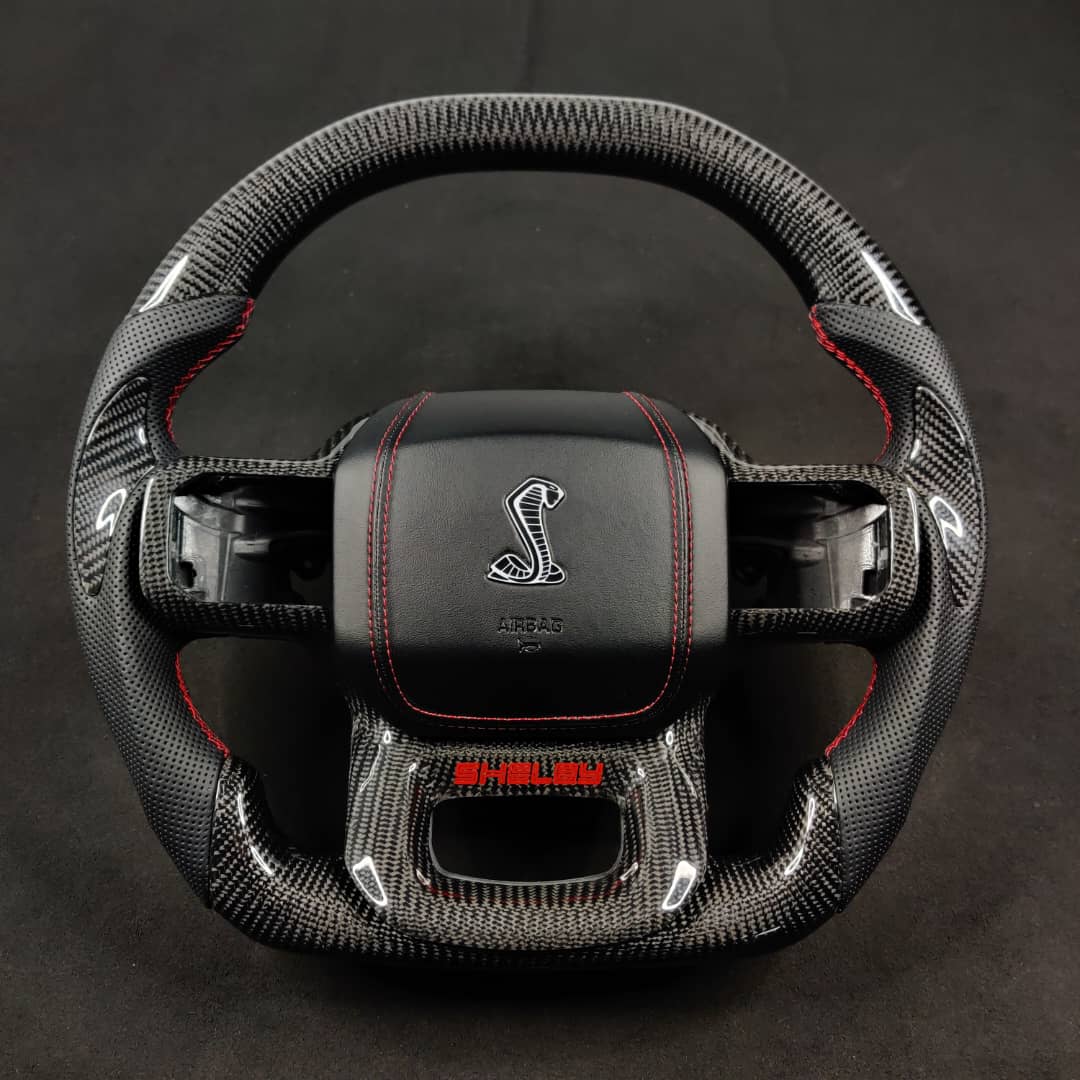 2023-2026+ Ford Super Duty F250 Custom Carbon Fiber Steering Wheel - AutoLEDTech.com