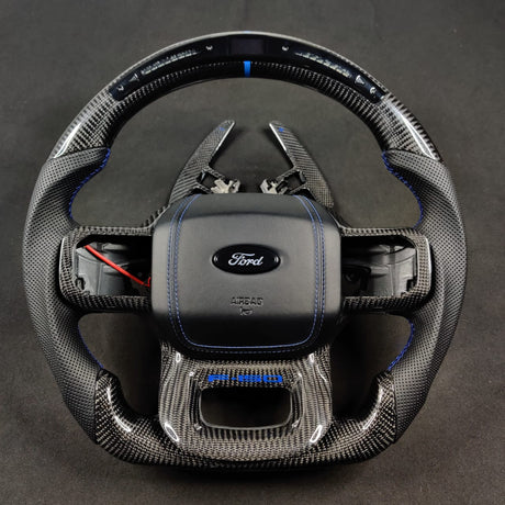 2023-2026+ Ford Super Duty F250 Custom Carbon Fiber Steering Wheel - AutoLEDTech.com