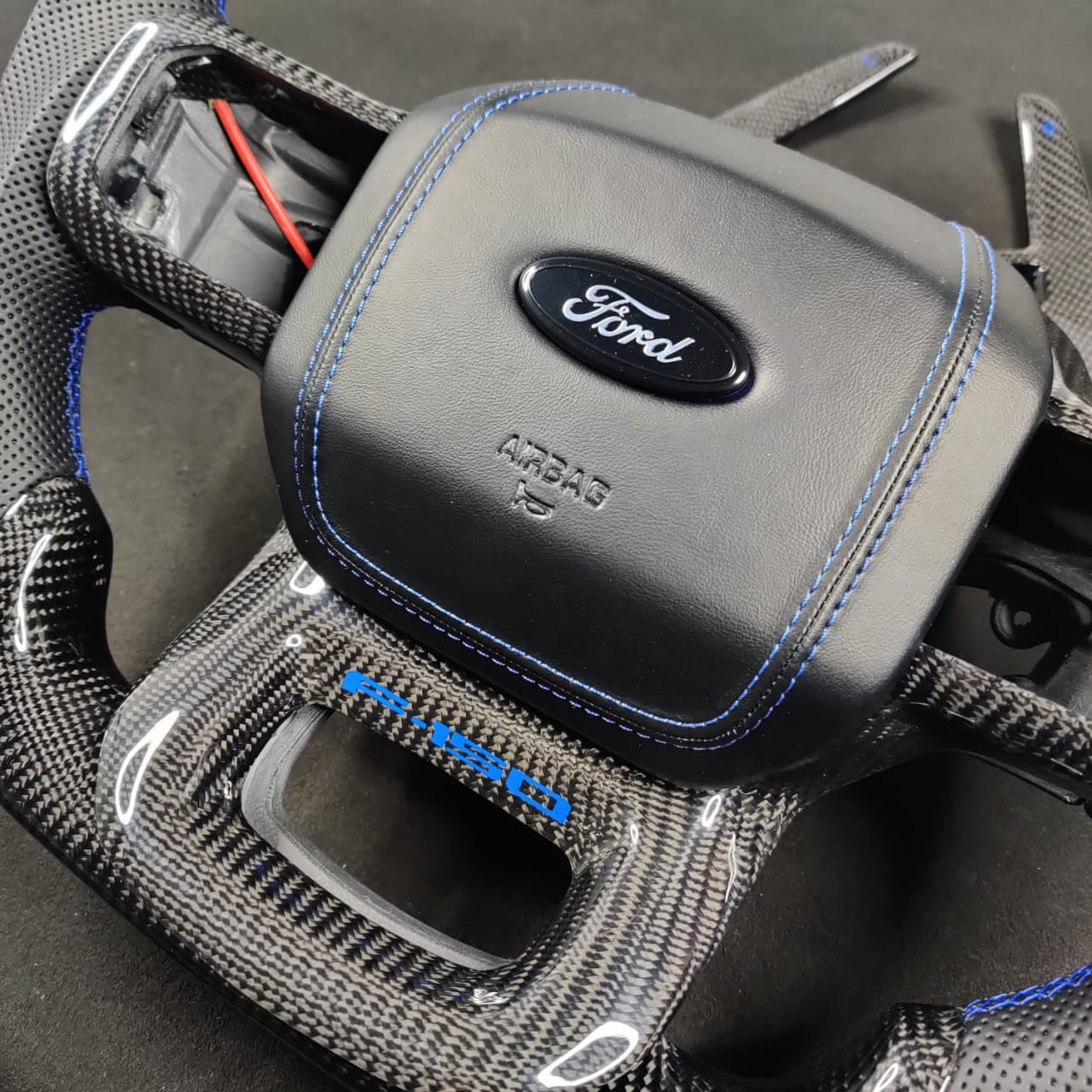 2023-2026+ Ford Super Duty F250 Custom Carbon Fiber Steering Wheel - AutoLEDTech.com
