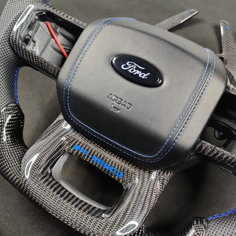 2023-2026+ Ford Super Duty F250 Custom Carbon Fiber Steering Wheel - AutoLEDTech.com
