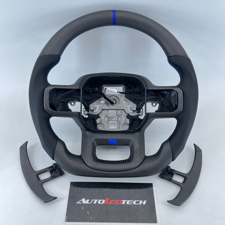 2021-2026+ Ford F150 & Raptor Custom Carbon Fiber LED Steering Wheel - AutoLEDTech.com