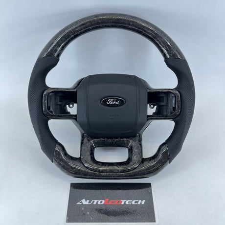 2021-2026+ Ford F150 & Raptor Custom Carbon Fiber LED Steering Wheel - AutoLEDTech.com