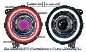 2018-2026+ Jeep Wrangler Gladiator JL JT OCULUS RGBW Bi-LED Projector Headlights - AutoLEDTech.com