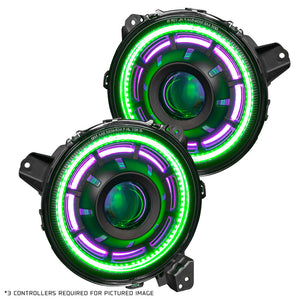 2018-2026+ Jeep Wrangler Gladiator JL JT OCULUS RGBW Bi-LED Projector Headlights - AutoLEDTech.com