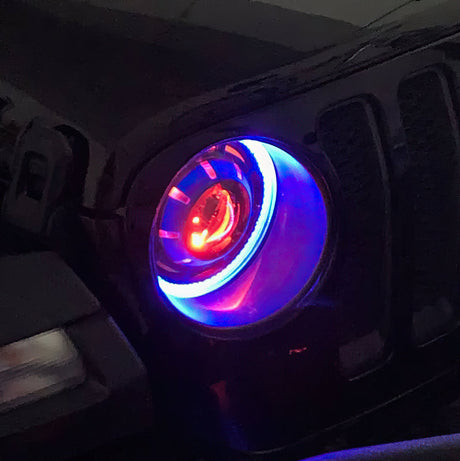 2018-2026+ Jeep Wrangler Gladiator JL JT OCULUS RGBW Bi-LED Projector Headlights - AutoLEDTech.com
