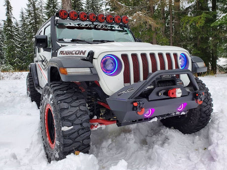 2018-2026+ Jeep Wrangler Gladiator JL JT OCULUS RGBW Bi-LED Projector Headlights - AutoLEDTech.com