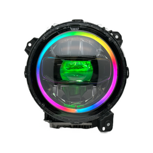 2018-2025+ Jeep Wrangler Gladiator JL JT RGBW Flow Series LED Projector Halo Headlights - AutoLEDTech.com