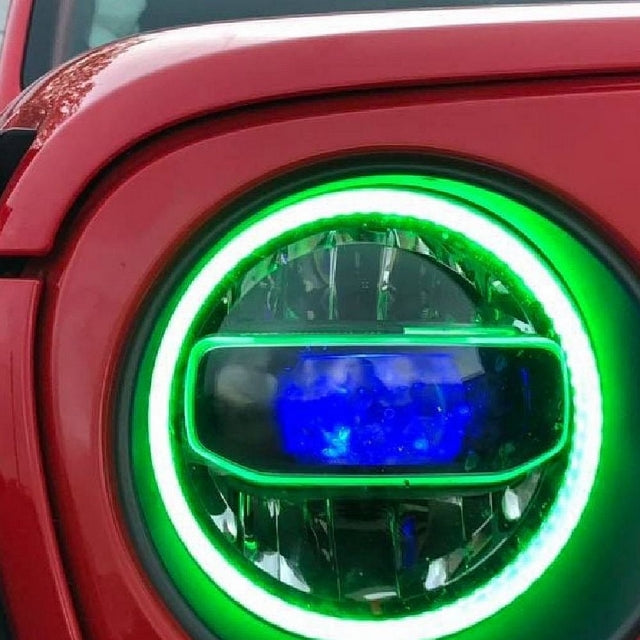 2018-2025+ Jeep Wrangler Gladiator JL JT RGBW Flow Series LED Projector Halo Headlights - AutoLEDTech.com