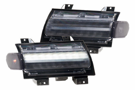 2018-2025+ Jeep Wrangler Gladiator JL JT Smoked LED DRL + Turn Signal Fender Lights - AutoLEDTech.com