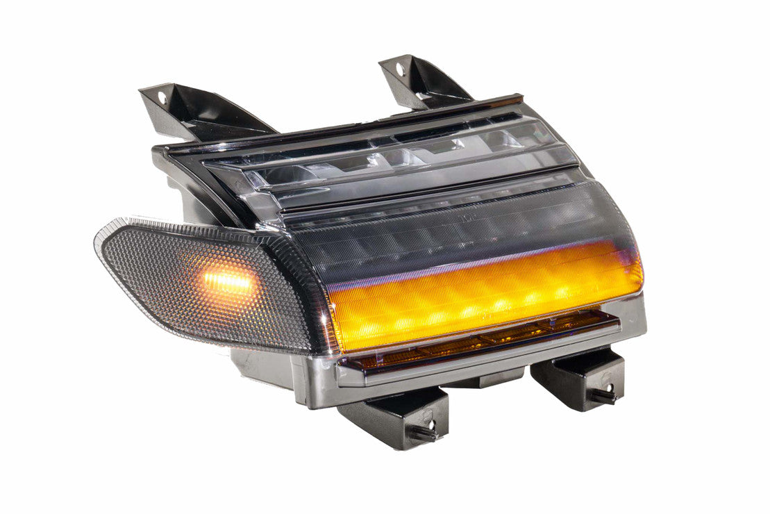 2018-2025+ Jeep Wrangler Gladiator JL JT Smoked LED DRL + Turn Signal Fender Lights - AutoLEDTech.com